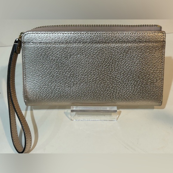 Kate Spade Blush pink metallic leather Wristlet Wallet clutch - Picture 4 of 7